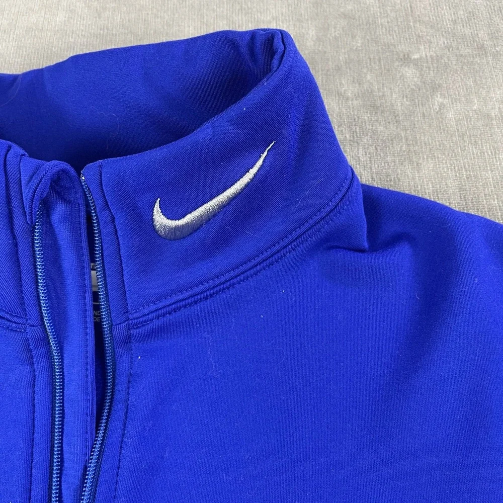 Nike Youth 12-14 Large Royal Blue Quarter Zip Pullover Fit Dry Athletic Top